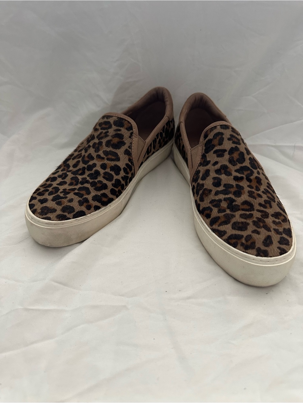 UGG Pony Hair Leopard Print Slip-On Sneakers in Brown and Black 9.5